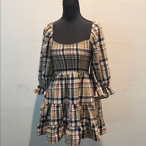 Plaid Ruffle Dress